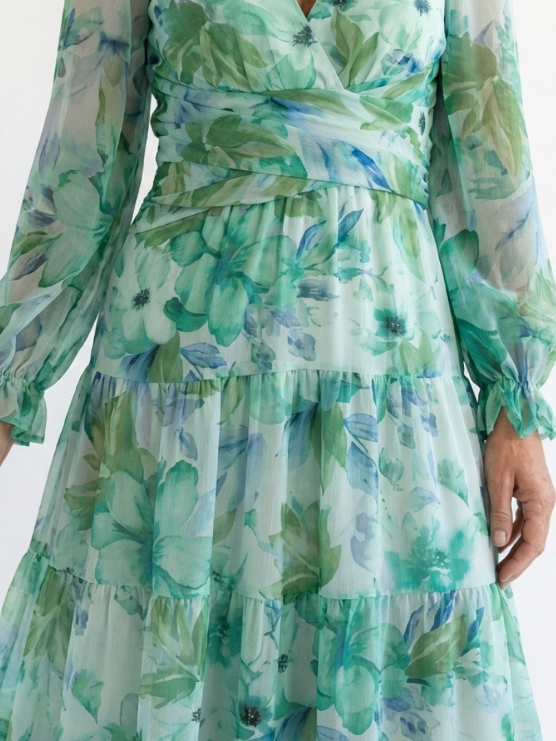 Althea | Vestido maxi floral de manga larga
