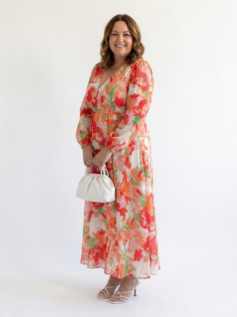 Althea | Vestido maxi floral de manga larga