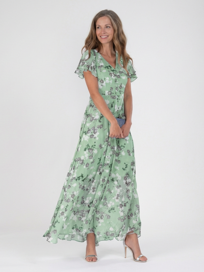 Montserrat | Vestido maxi de chiffon floral