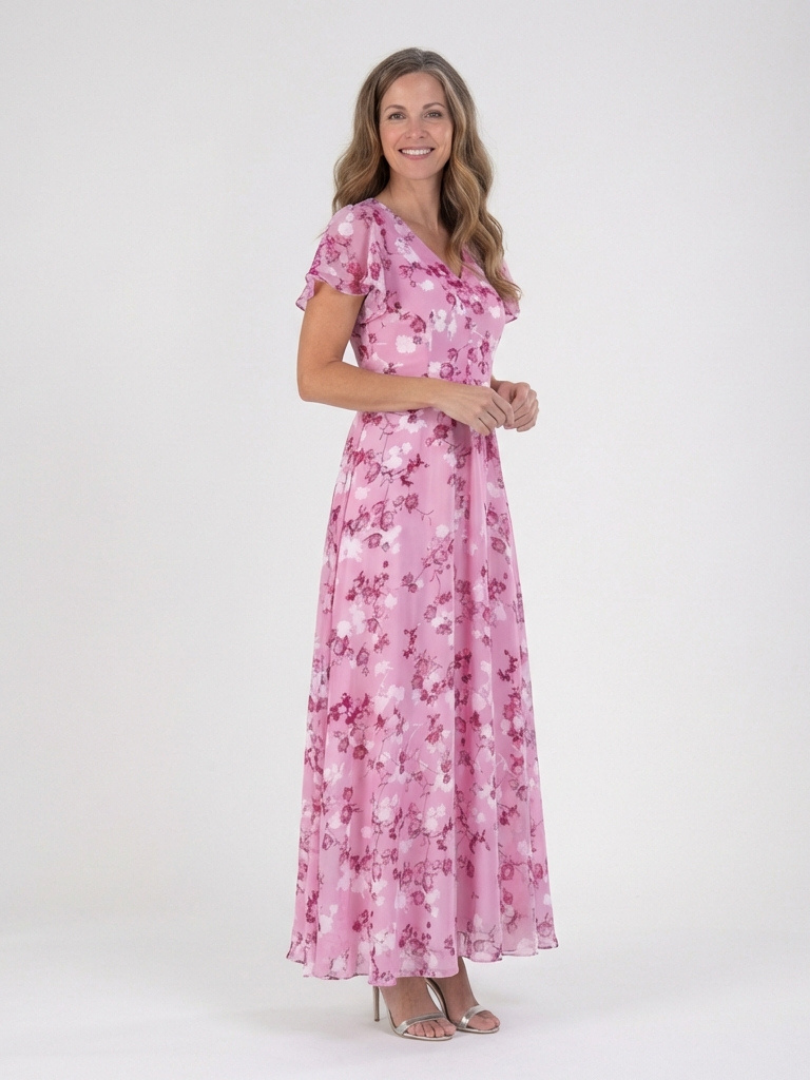 Montserrat | Vestido maxi de chiffon floral