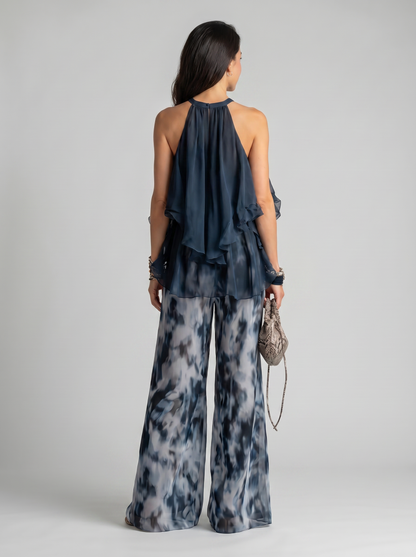 Élise | Conjunto elegante y ligero con top fluido y pantalones anchos