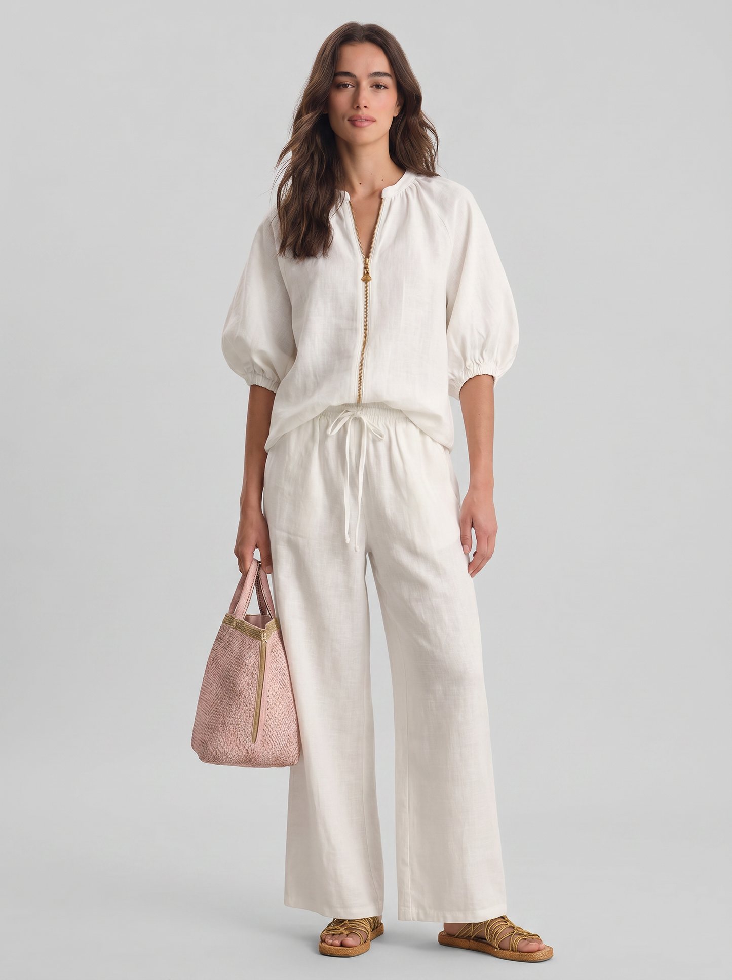 Alba | Conjunto de dos piezas: Camisa de estilo relajado y pantalón de pernera ancha